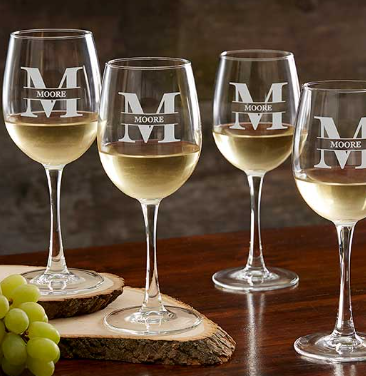 Set de 4 Copas Personalizadas con Grabado Láser